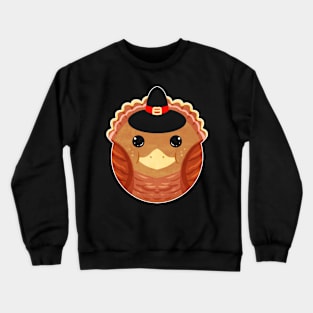 Circle Round Turkey With Pilgrims Hat For Thanksgiving Crewneck Sweatshirt